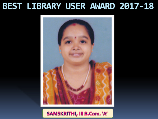 Best Library User Award 2017 -18