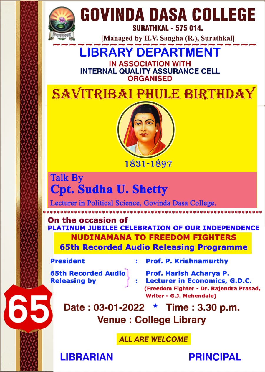 Birthday of Savithribai Phule – 03.01.22 (21-22)