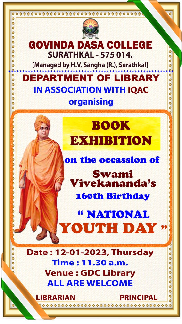 National Youth day (Vivekananda Jayanthi) 12.01.2023